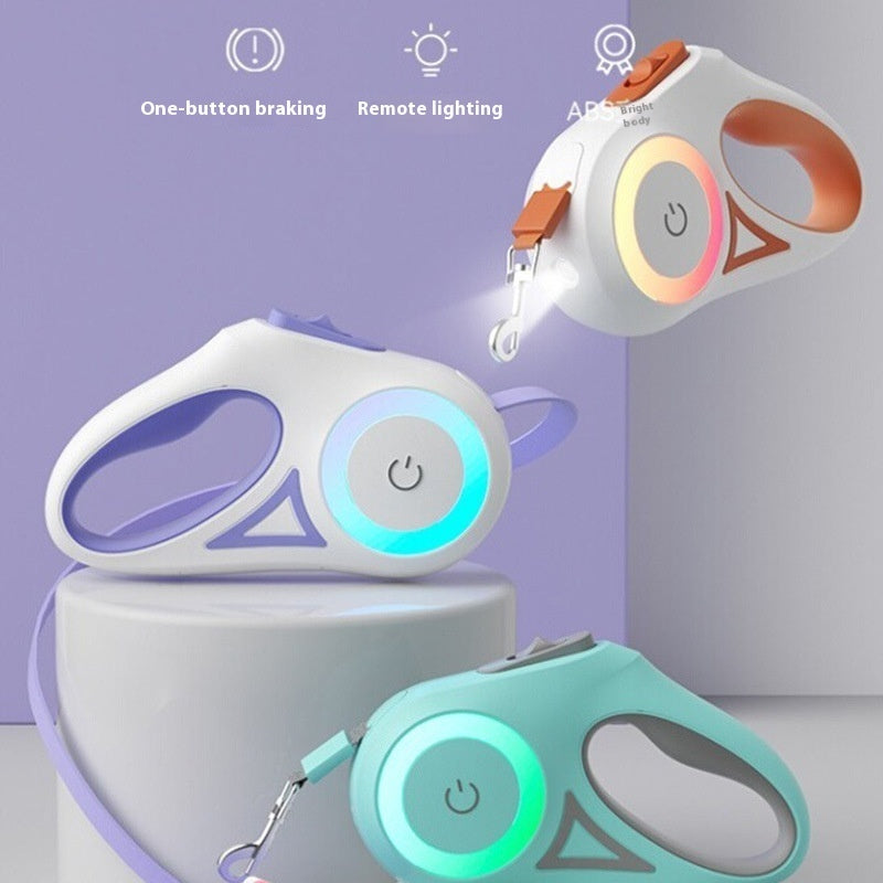 Dog Retractable Leash and Dog Collar Spotlight Automatic