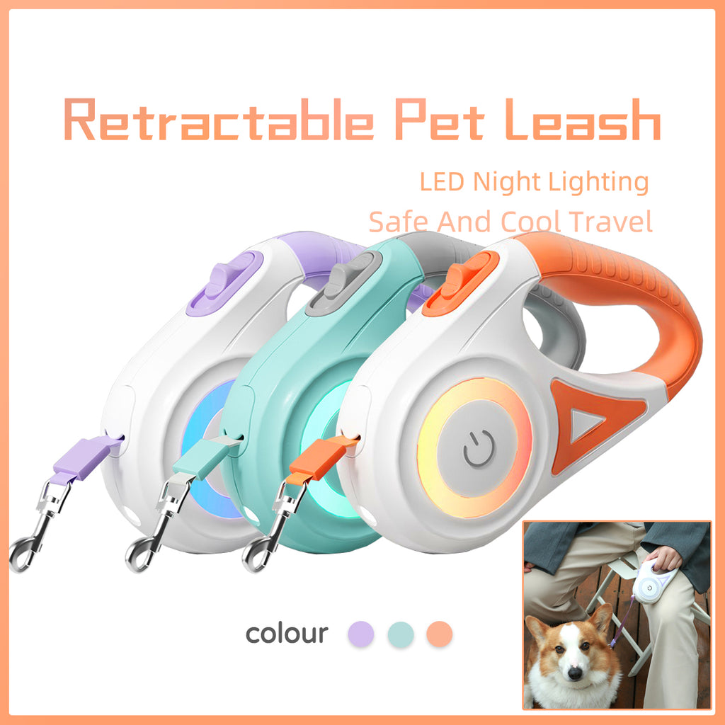 Dog Retractable Leash and Dog Collar Spotlight Automatic