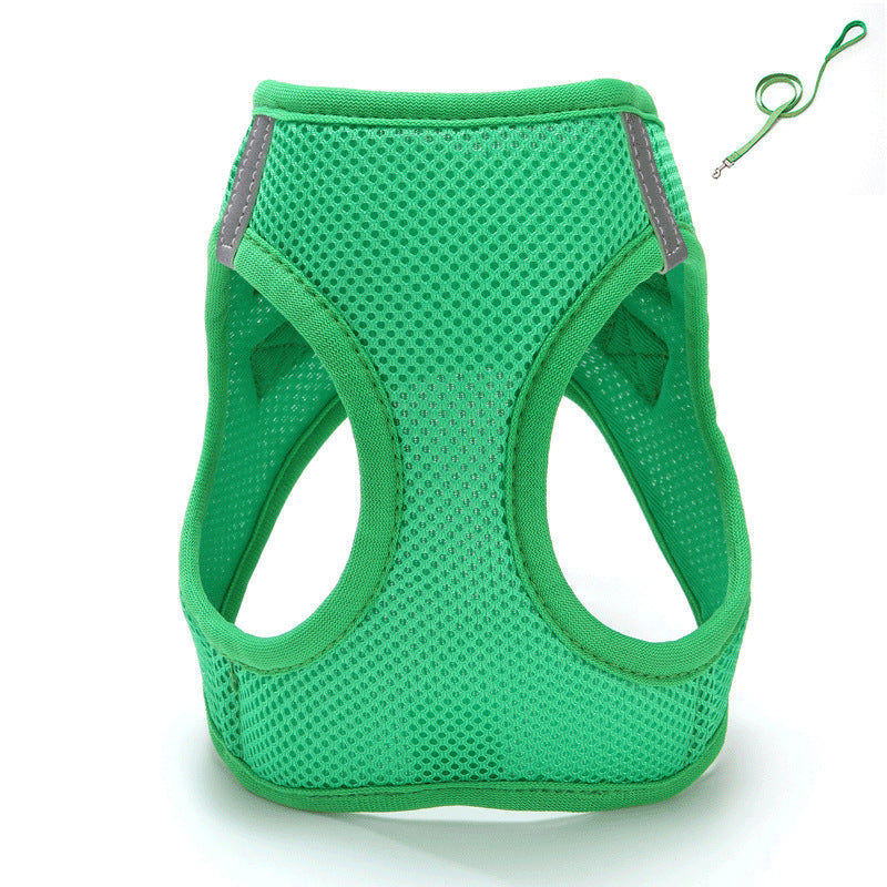 Cat Pulling Rope Vest-style Slip Dogs And Cats Rope Pet Outing Mesh Cat Leash
