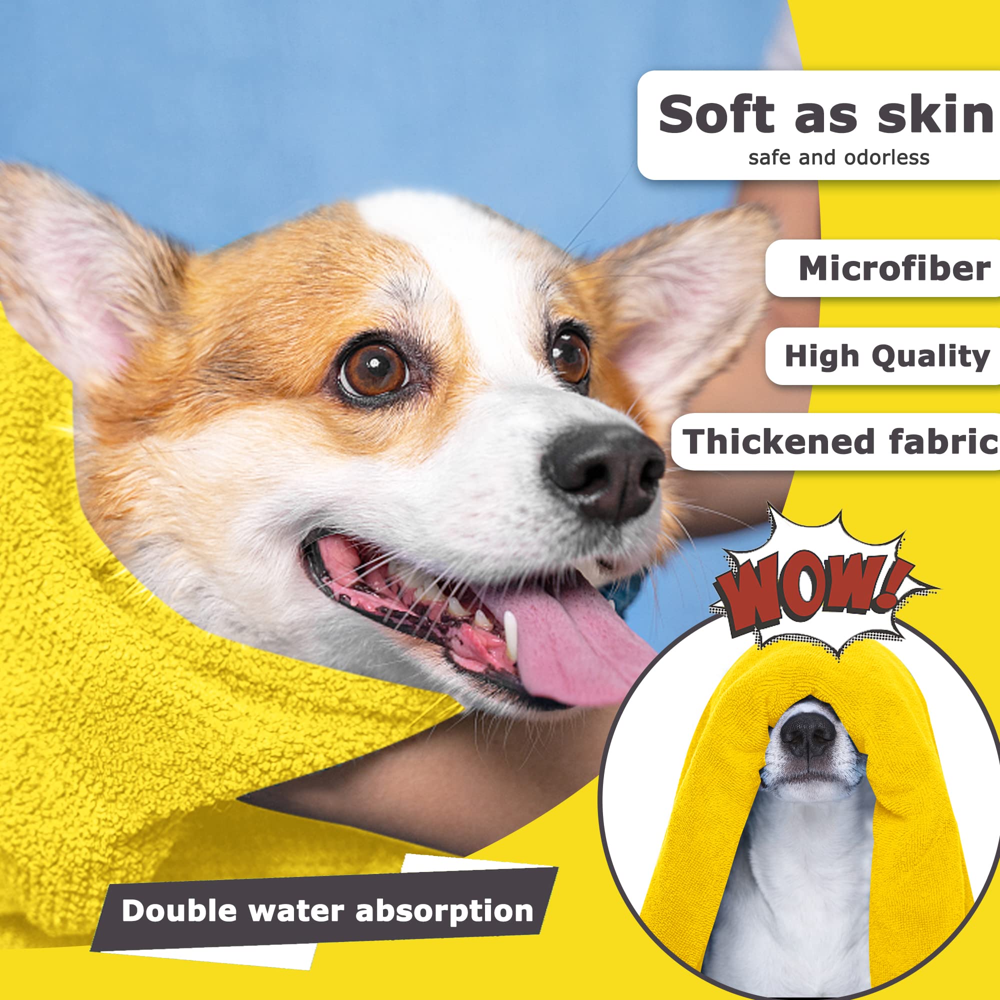 Dog TowelsSoft Fiber Towels Robe Super Absorbent