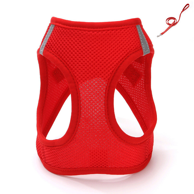 Cat Pulling Rope Vest-style Slip Dogs And Cats Rope Pet Outing Mesh Cat Leash