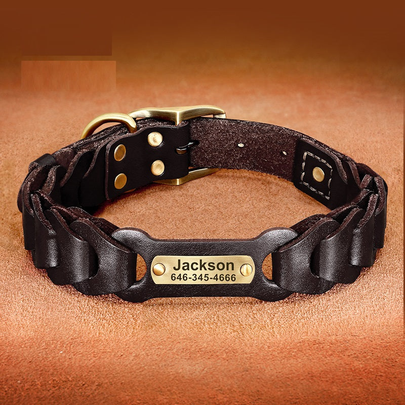 Dog Braided Leather Collar